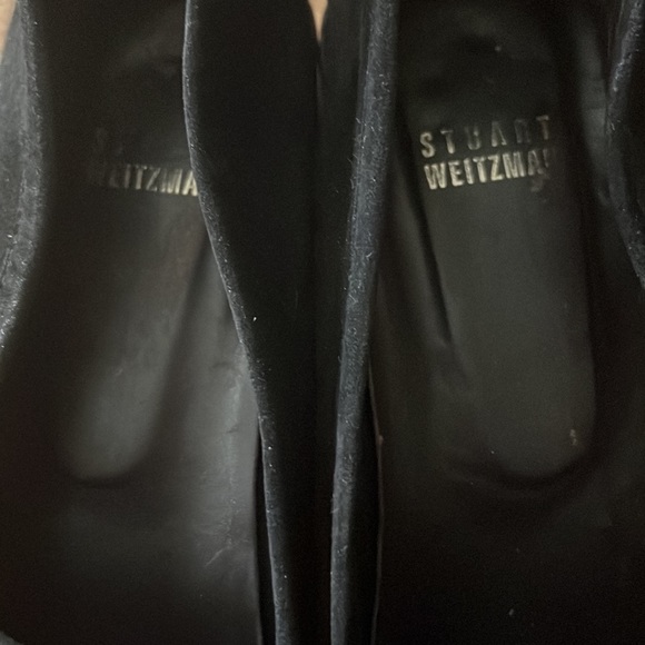 Stuart Weitzman black loafer flat moccasin embossed snake suede - Picture 4 of 6